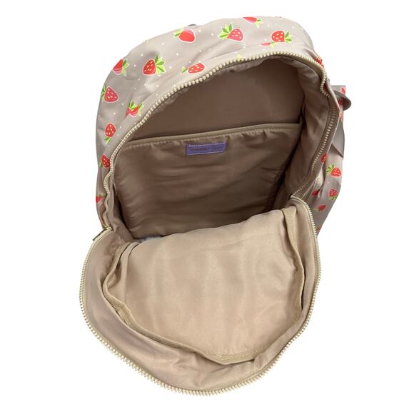 Madden Girl Matty Strawberry Nylon Square Backpack with Lunchbox - Picture 4 of 7